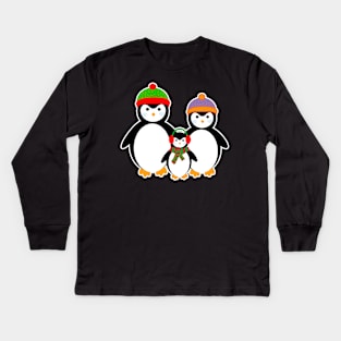 Cute Penguin Family Kids Long Sleeve T-Shirt